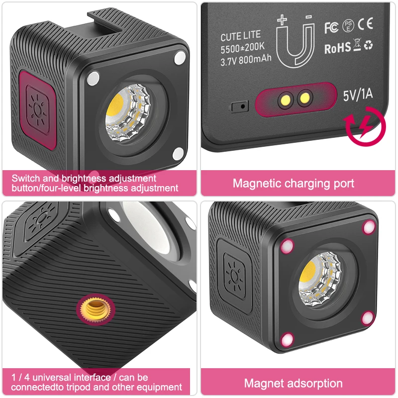 Ulanzi L2 Cute Lite Mini luz de vídeo con filtro de Color difusor panal 5500K luz de fotografía para cámara DSLR luz L2 RGB - imagen 5