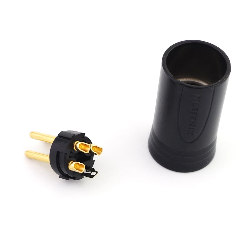 1 Uds. Conector de cable macho XLR de 3 polos Neutrik NC3MXX-B suizo con carcasa de metal negro y contactos dorados. - imagen 3
