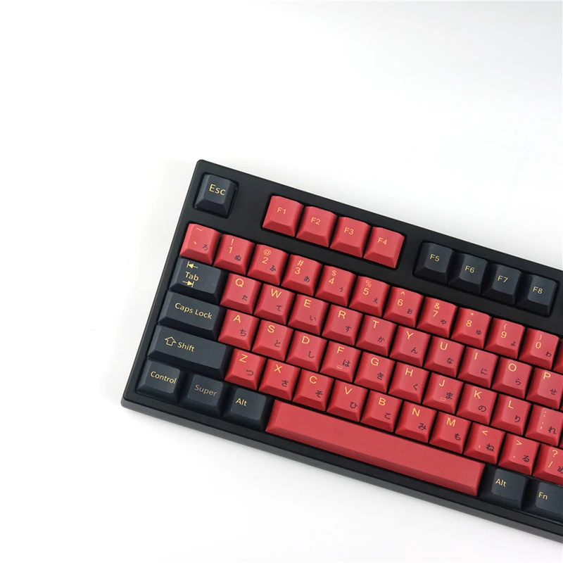 GMK-teclas clonadas samurái rojas, teclas de perfil de cereza subcama de tinte PBT para teclado mecánico MX Switch GH60 GK61 GK64 96 - imagen 2