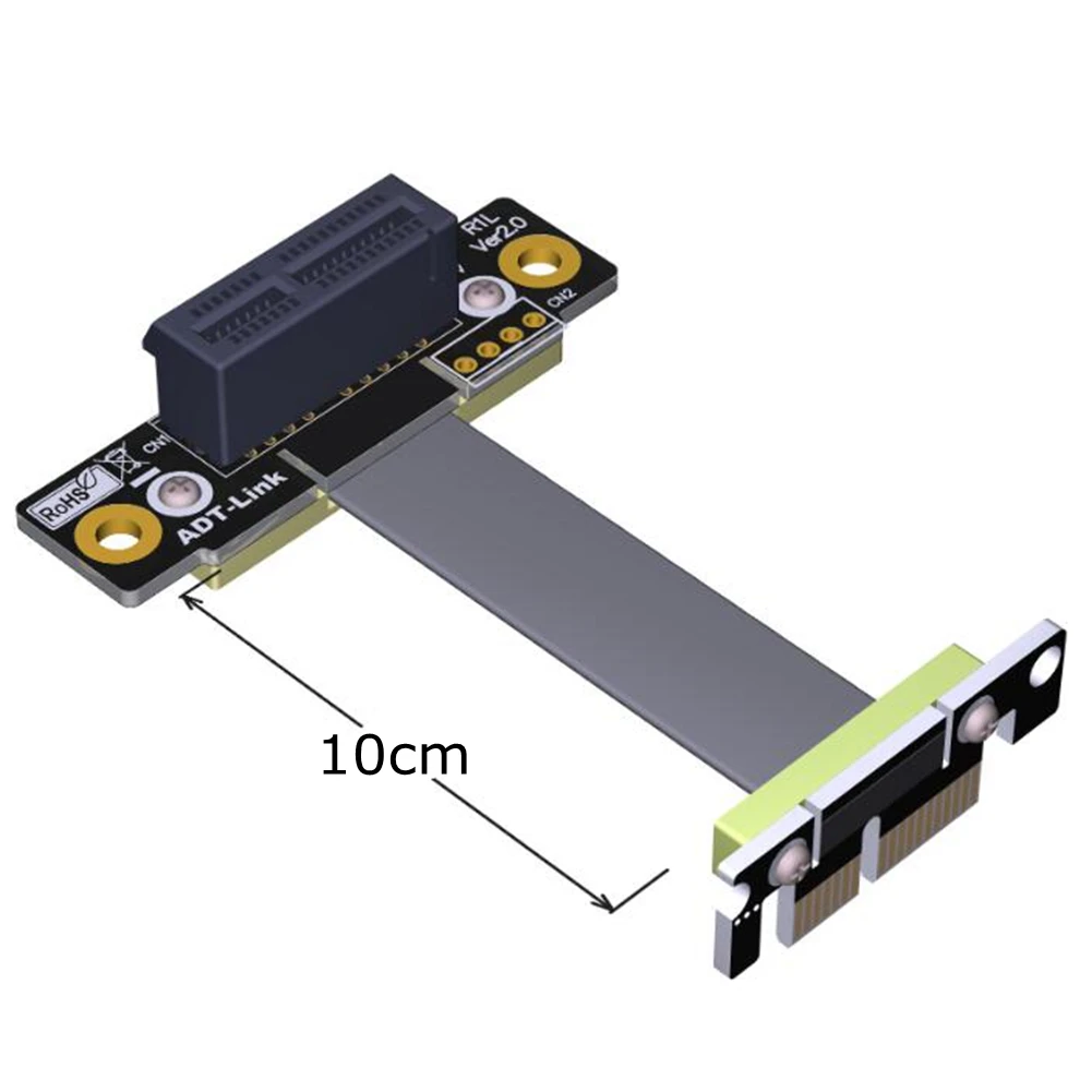 Cable de extensión PCIe de ángulo recto de 90 grados, doble pliegue, 3,0x1 a x1, R11SL-TL, 8G/bps, PCI Express, 1x Riser Card, extensor de cinta - imagen 4