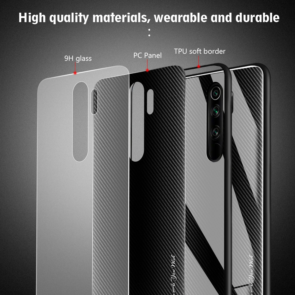 Funda protectora para Xiaomi Redmi Note 8, 7, 6, 5 Pro, 7A, K20, vidrio templado duro, gradiente, mi A3, 9T Pro, CC9E, 9SE - imagen 3