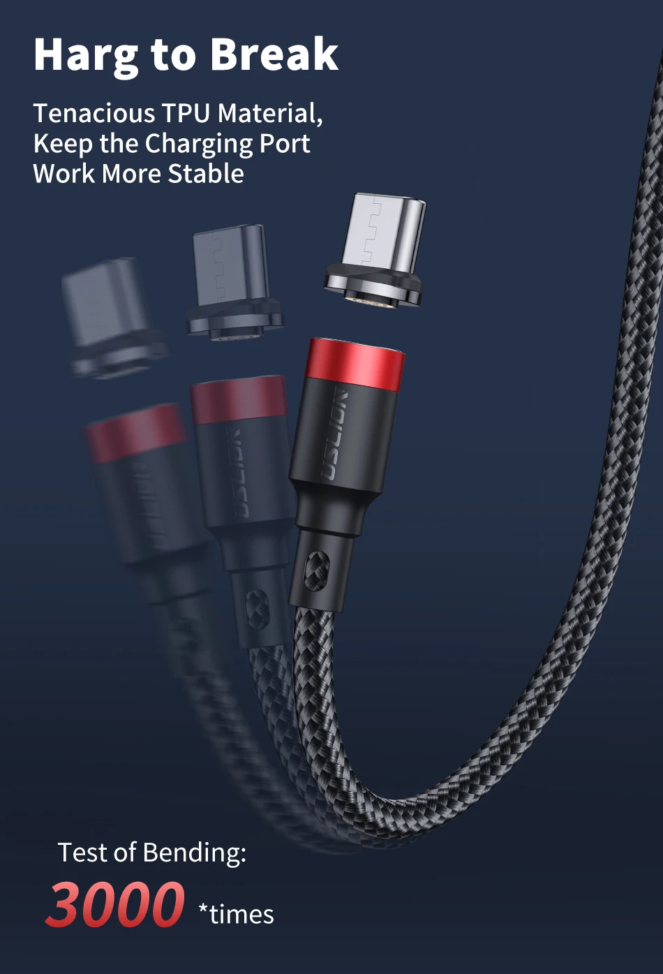 Cable USB Magnético - Indicador LED azul