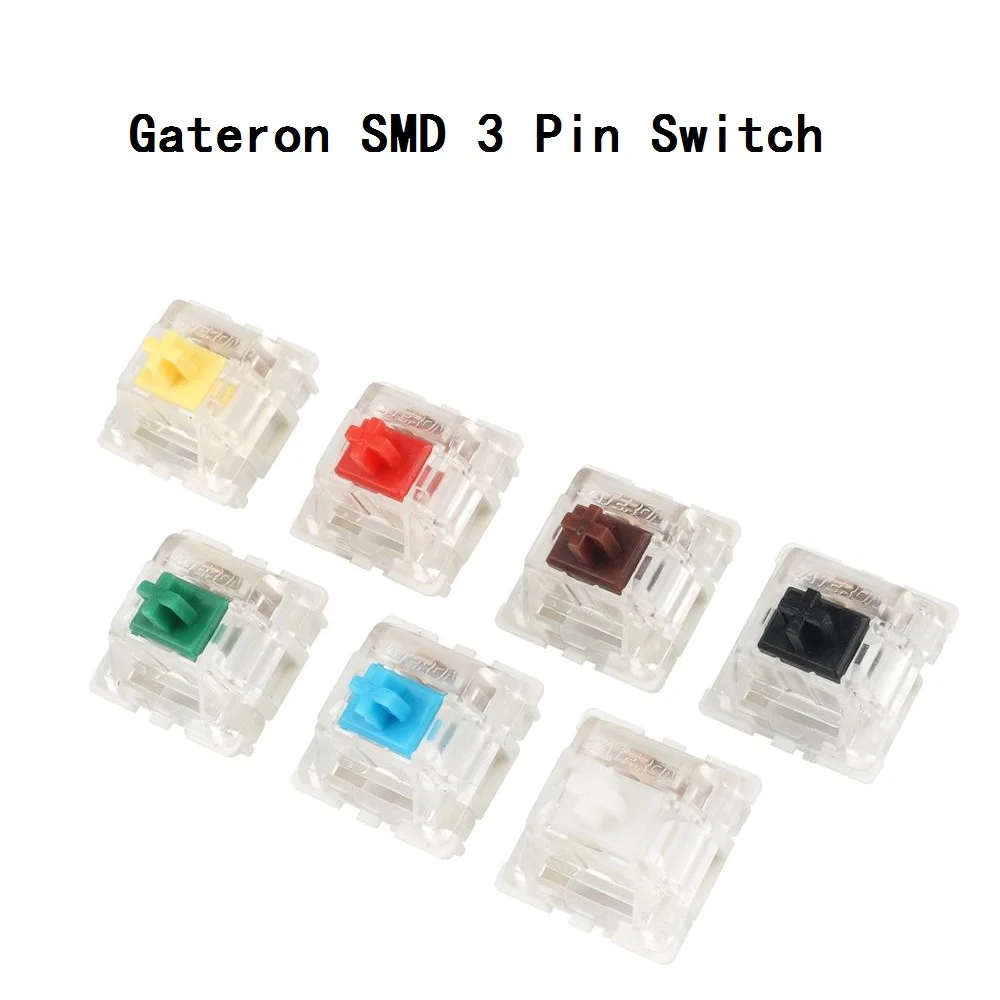 Gateron-Interruptor de teclado mecánico, accesorio de 3 pines, 5 pines, SMD, negro, azul, rojo, marrón, verde, amarillo, blanco, botón RGB mate, 10 Uds. - imagen 4