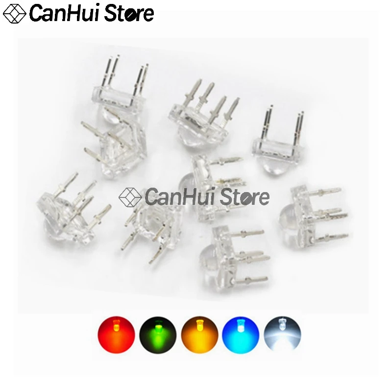 Diodo LED piraña F5 de 10 piezas, 5mm, blanco, rojo, verde, amarillo, azul, diodos emisores de luz, 4 pines, alta calidad, alto brillo