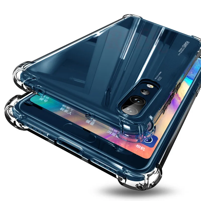 Funda de silicona suave bolsa de aire a prueba de golpes para Huawei Honor 9 10 20 Pro Lite 9i 10i 20i V9 Play V10 V20 funda transparente para teléfono