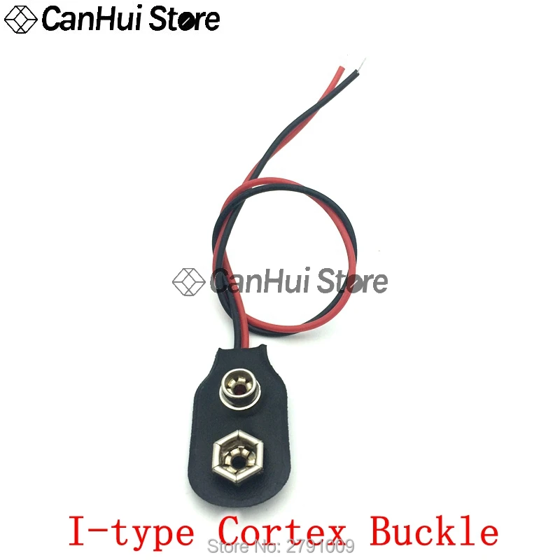 Caja de alimentación de 9 voltios, soporte de batería de 9 V, Clips de batería tipo I/T, hebilla de conector con interruptor de encendido/apagado, enchufe DC5.5, color negro, 1 unidad - imagen 2