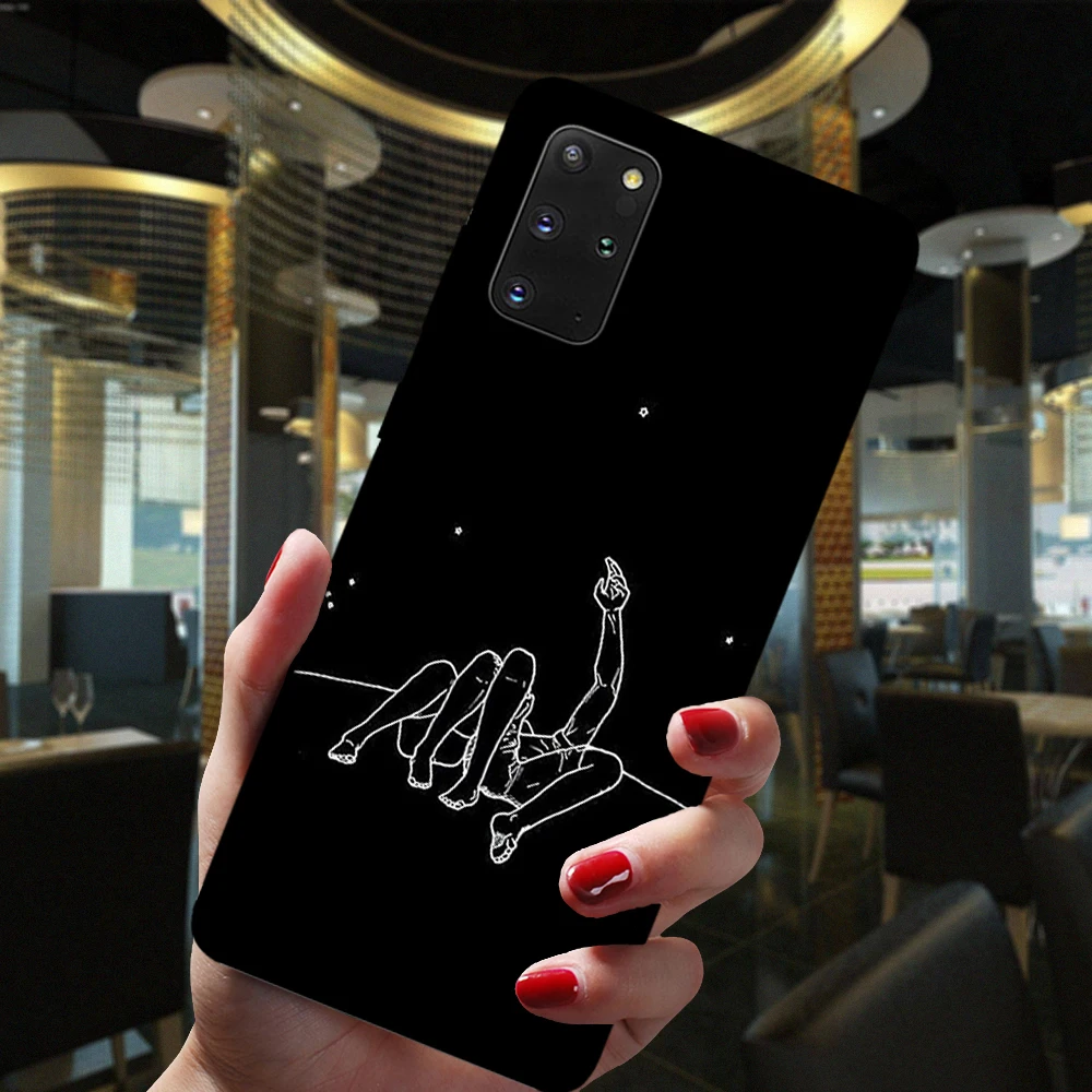 Funda de silicona negra para móvil, carcasa suave de cielo estrellado, chica arcoíris, amante del cuerpo, rosa, para Samsung S20 FE Ultra S10 Lite S9 S8 Plus S10E S7 Edge - imagen 2