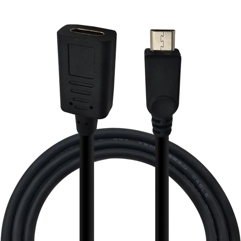 25 cm Mini USB 5 pines macho a USB2.0 tipo c hembra adaptador de datos de carga Cable adaptador