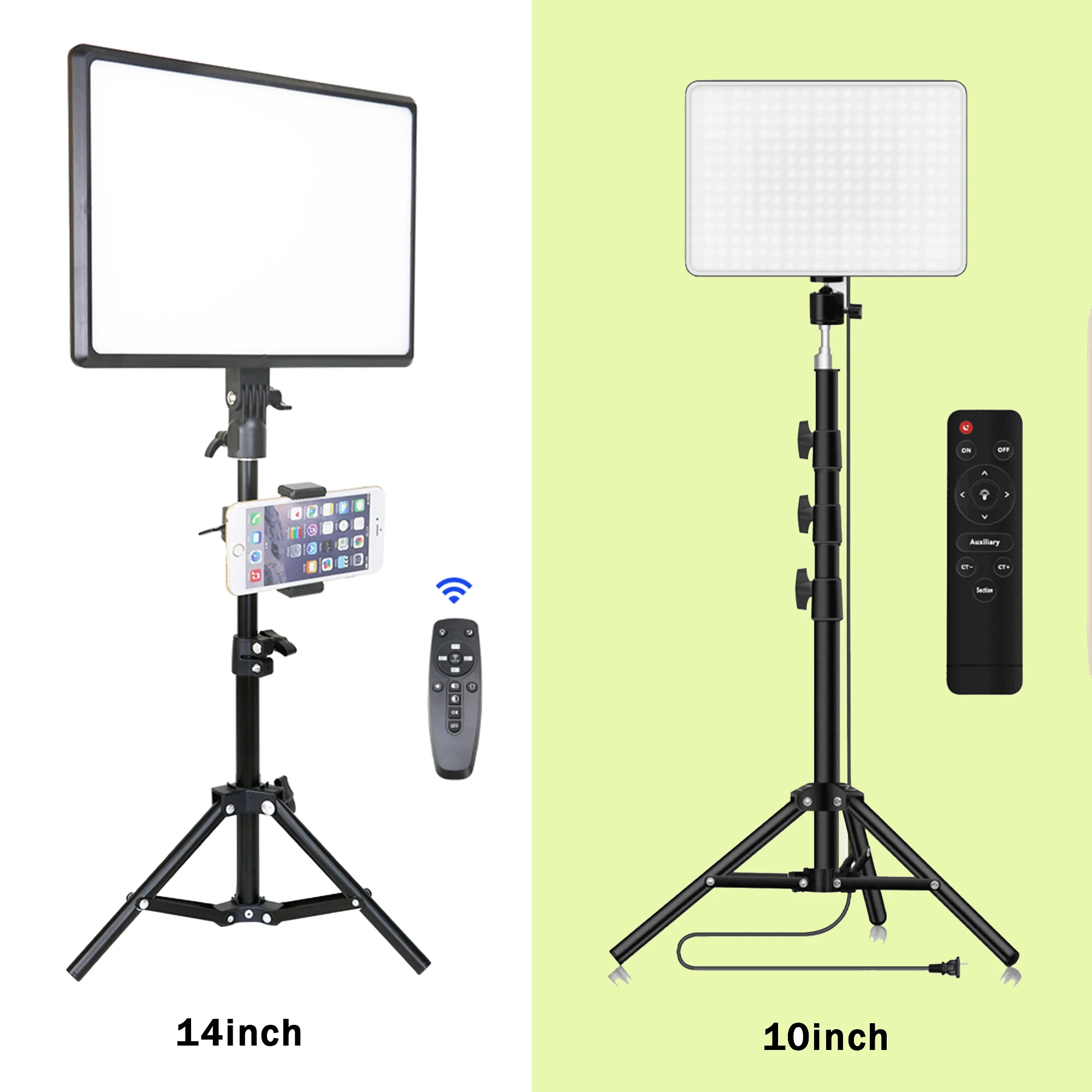 Panel de luz LED para vídeo de 14 pulgadas y 10 pulgadas, Control remoto con Clip para teléfono, enchufe europeo 2700K-5700K, iluminación de estudio de fotografía para Youtube - imagen 4