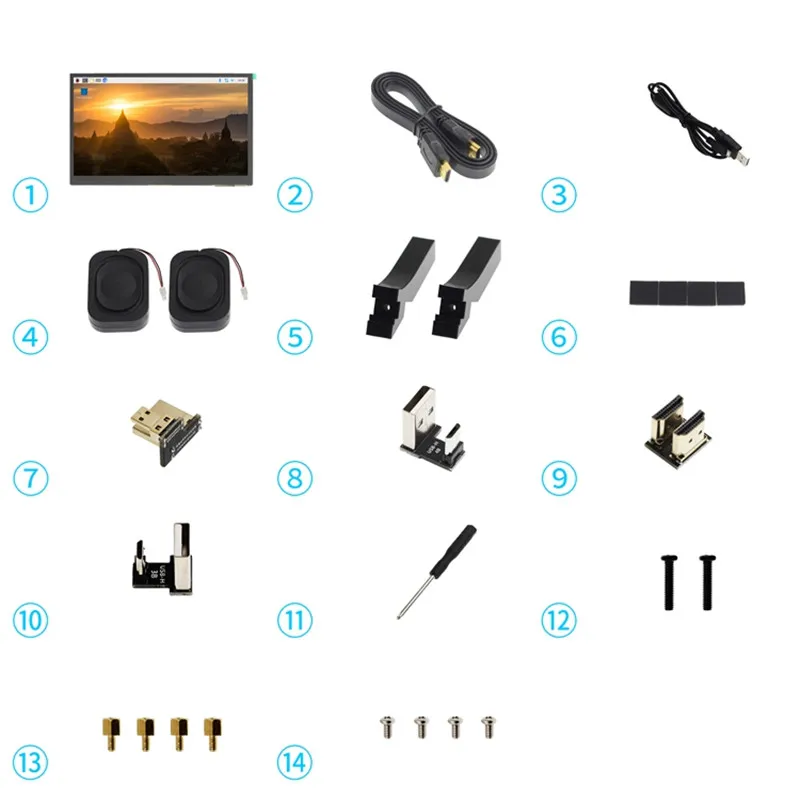 Monitor montado en Raspberry Pi con soporte incluido