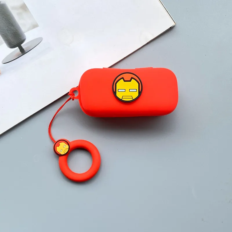 Funda de silicona con dibujos de Marvel para QCY T5, funda de auriculares inalámbricos con Bluetooth, con cordón de anillo - imagen 2