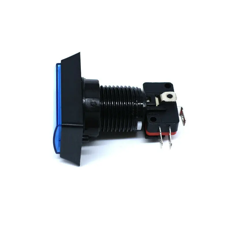 Accesorios de repuesto para juegos de Arcade, pulsador LED iluminado, Rectangular, DC 12V, con microinterruptor, verde/rojo/amarillo/azul/blanco - imagen 5