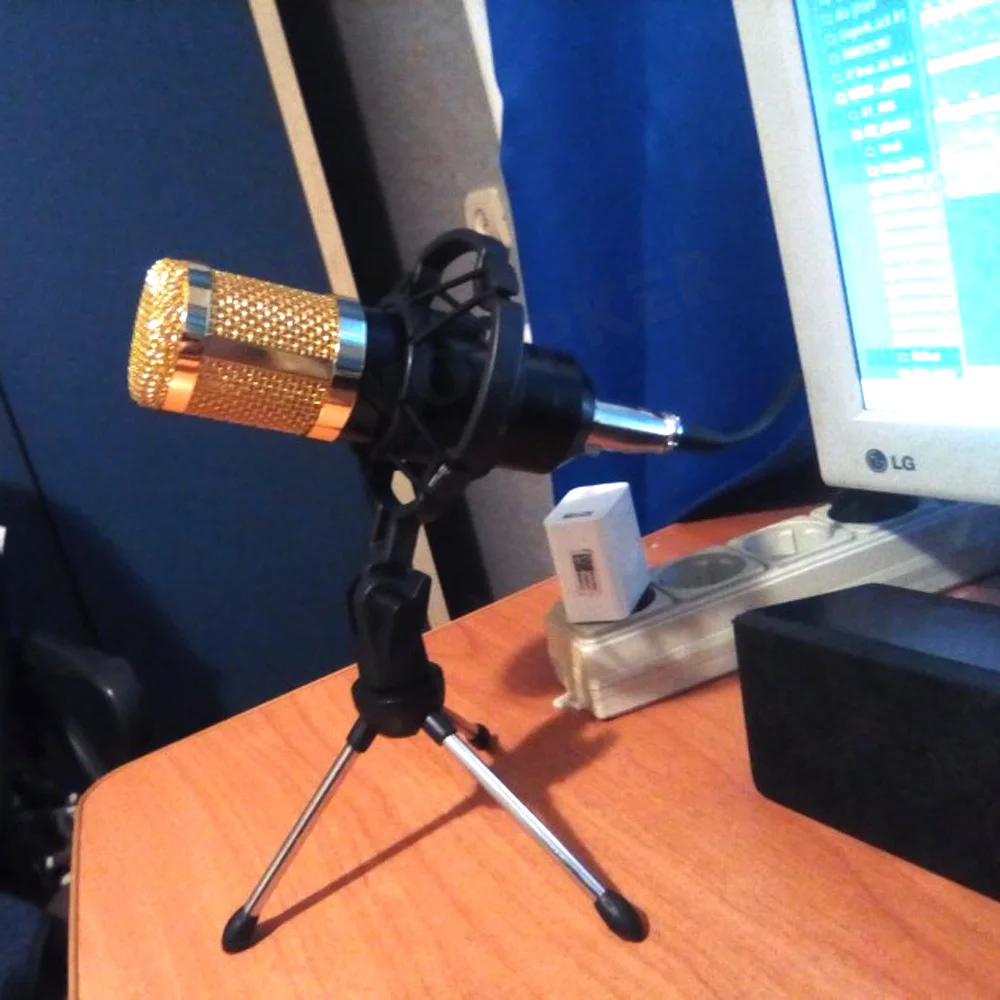 Woopker-micrófono condensador profesional BM 800, Kit de micrófono con soporte antigolpes y trípode, juego BM800 para grabación de estudio y transmisión - imagen 3