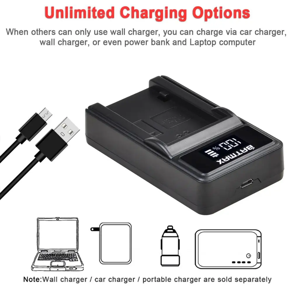 Batmax-Batería y cargador USB LED para Fujifilm Fuji NP-W235, XT4, X-T4, X-T5,X-H2, GFX 100S, X-H2S NP W235 - imagen 4