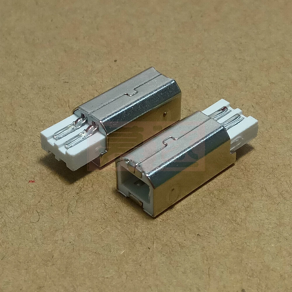 Usb-b macho 2,0 usb puerto cuadrado enchufe de soldadura chapado en oro 2,0 tipo de soldadura 10 piezas un paquete de cabezal de limpieza DIY - imagen 2