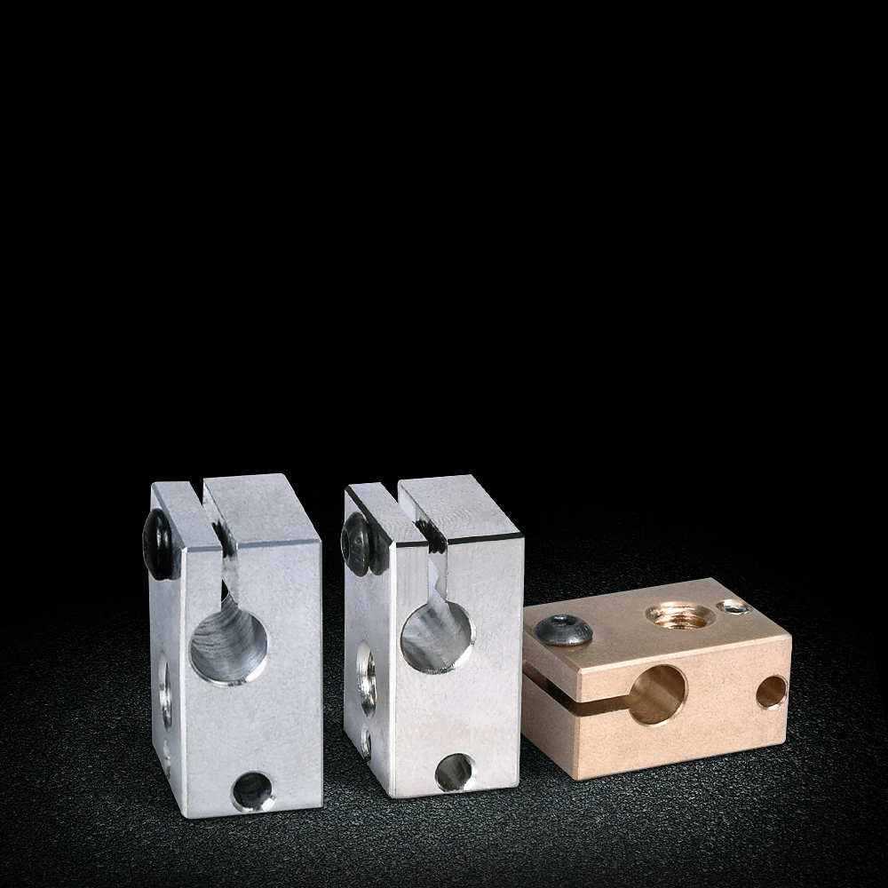 Bloque calefactor V6 de alta calidad, piezas de impresora 3D PT100, latón de cobre chapado, bloque de calor para extrusora E3D V6 Hotend DDB Titan - imagen 2