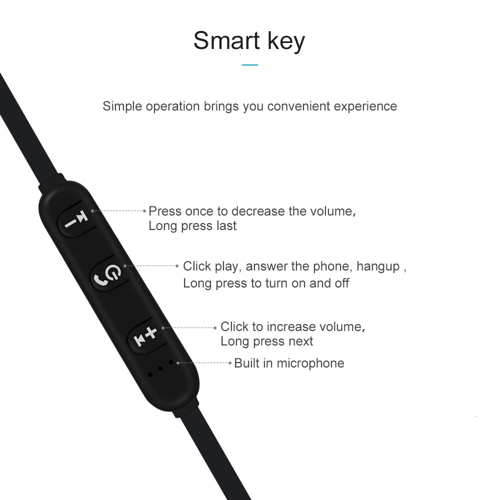 Auriculares inalámbricos con Bluetooth 4,1, cascos con gancho para la oreja, para música, deportivos, para correr, con micrófono, para teléfono Huawei y Xiaomi - imagen 4