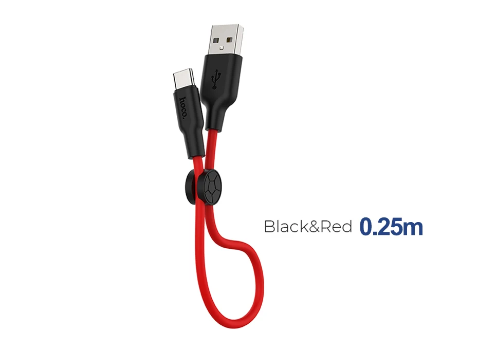 Un cable USB negro y rojo