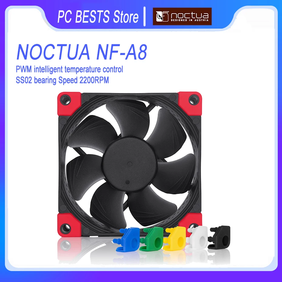 Noctua NF-A8 PWM Chromax.black.swap 80mm radiador de caja de computadora ventilador silencioso 12V 4 pines ventiladores enfriadores de CPU