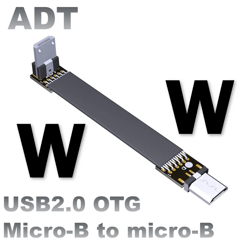 Cable de extensión USB 2,0 Micro-B macho a hembra OTG plano corto Micro-USB para HDTV AV fotografía aérea Drone Gopro DSLR cardán K - imagen 2