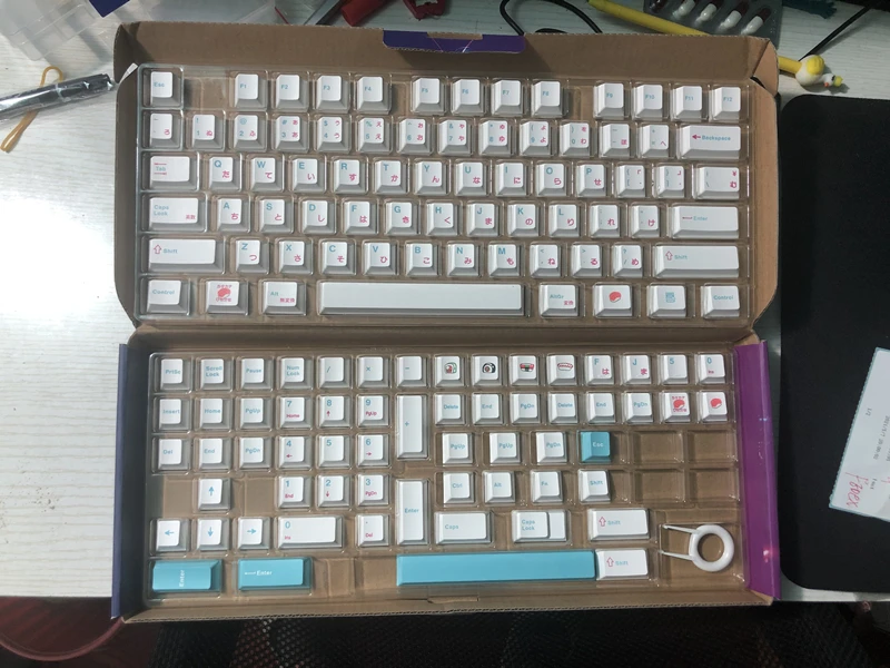 Teclas PBT de 135 teclas, perfil de cereza, DYE-SUB, teclas de Sushi personalizadas para teclado mecánico, diseño 61 64 84 108