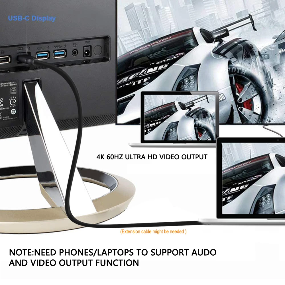 Cable USB C de 20Gbps Cable corto USB 3,2 Gen 2 PD 100W tipo C 4K Cable de vídeo USB C a USB C cable de datos de carga de vídeo 40CM - imagen 3