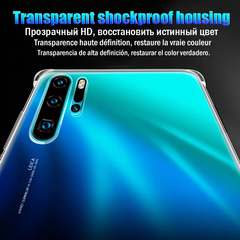 original A prueba de golpes caso For Huawei P50 P40 P30 P20 P10 Mate 30 20 10 Lite Honor 50 60 Pro Nova 3 9 P Smart 2019 transparente silicona cubierta accesorios del teléfono móvil - imagen 3