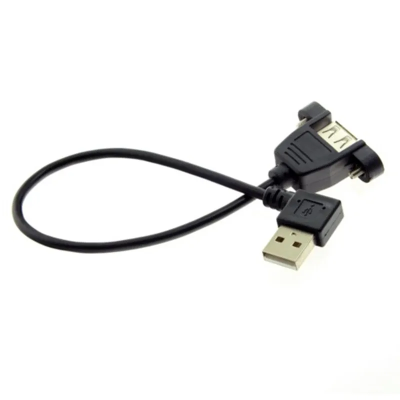 Cable de extensión de conector macho A hembra USB 2,0 A en ángulo recto de 90 grados con orificio de montaje en Panel 30cm 50cm - imagen 4