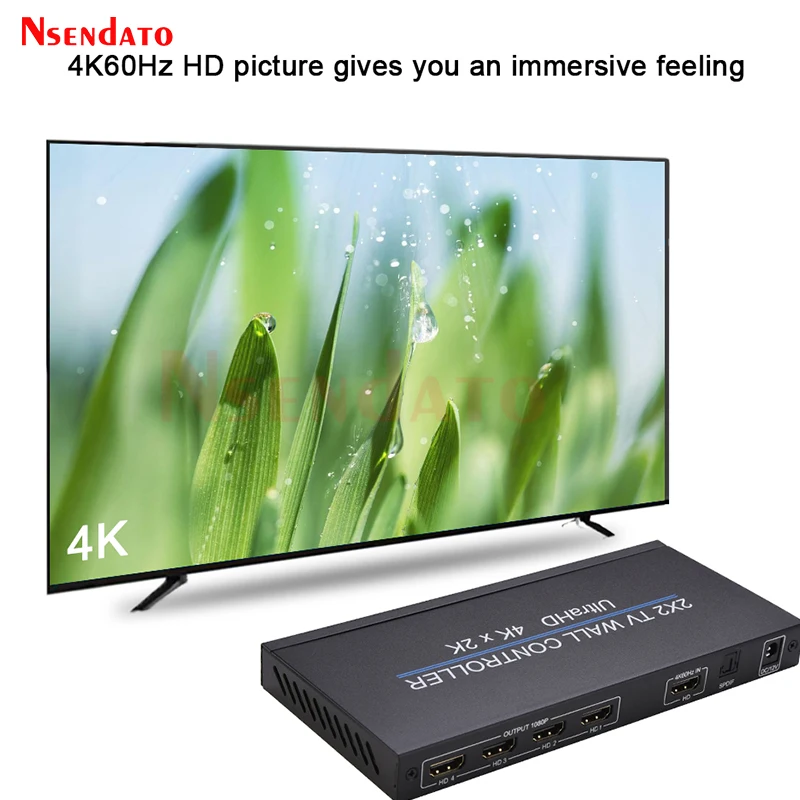 Controlador de pared de vídeo de TV 4K 60Hz 2x2 HDMI empalmador de procesador de costura de pantalla 2x1 3x1 1x3 1x2 4x1 1x4 HDMI empalmador de vídeo para PS4 - imagen 5