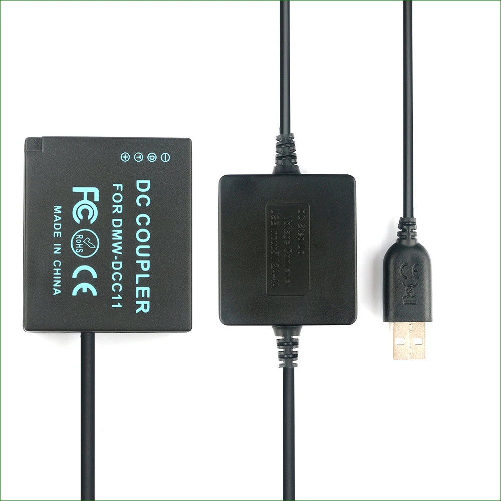 Batería ficticia de 5V USB a DMW-BLG10 BLE9, Banco de energía de DMW-DCC11, Cable USB para Panasonic DMC GF3 GF5 GF6 GX7 GX80 GX85 LX100 S6 ZS60 - imagen 4