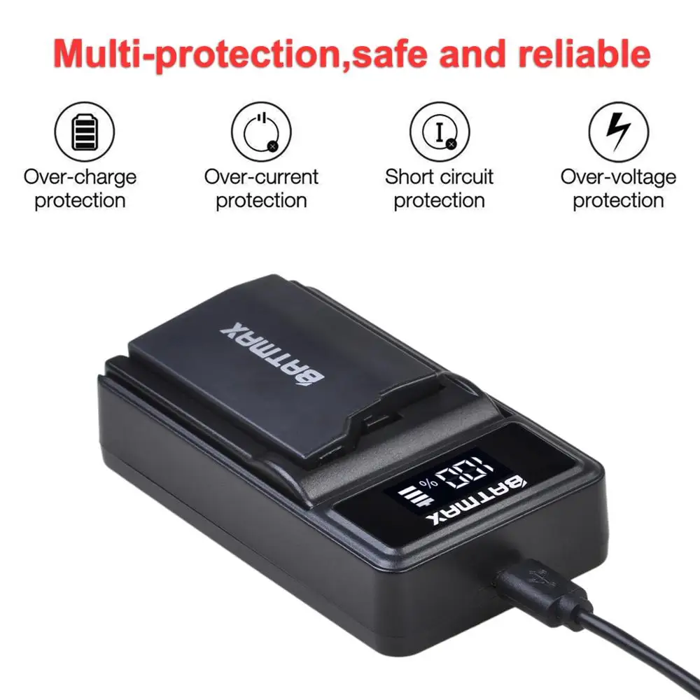 Batería Batmax de 2400mAh PSP-2000 + cargador USB LED para Sony PSP2000 PSP3000 Gamepad para controlador portátil PlayStation - imagen 4