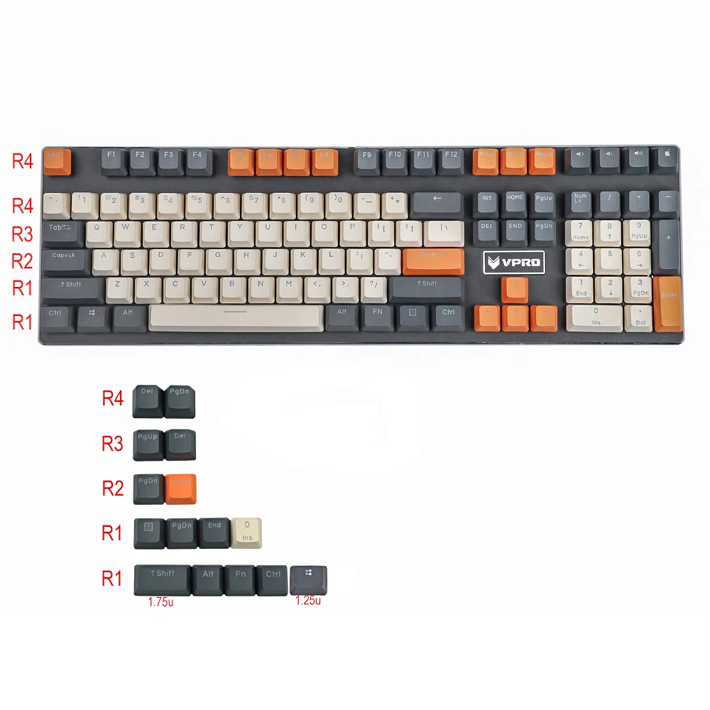 YMDK-teclas retroiluminadas de doble disparo para teclado mecánico MX, teclas con gradiente púrpura Polar, PBT, perfil OEM, 124, 87, 84, 68, 104 - imagen 5