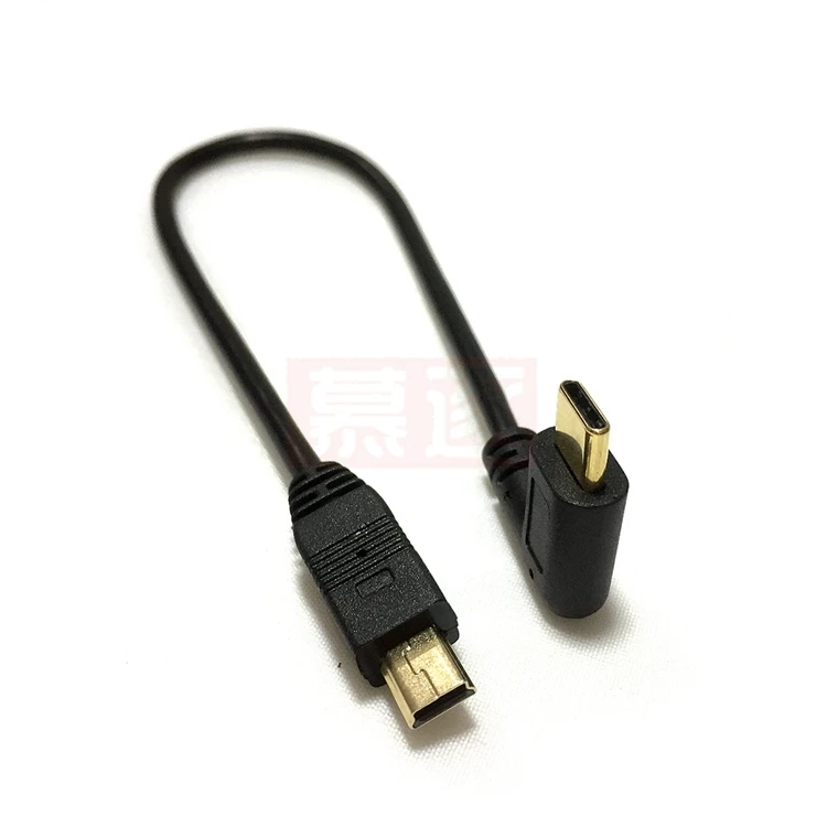 Adaptador de datos Micro Mini USB Kabel 5pin Stecker auf Stecker USB 3,1 Typ C Ellenbogen zu Mini Micro USB 2,0 OTG Konverter La, 25cm - imagen 5