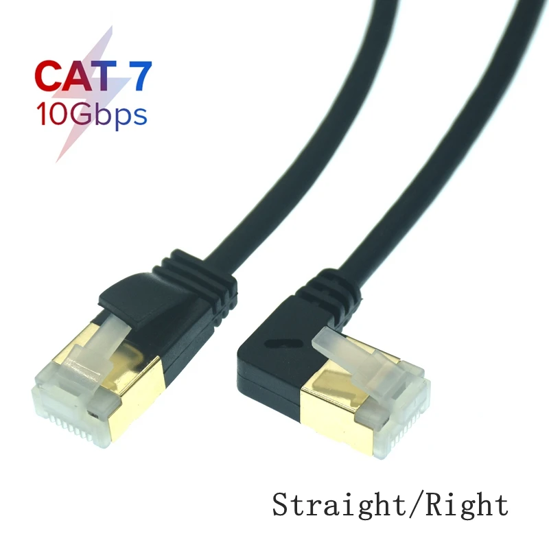 Cable de red Ethernet UTP CAT6 CAT7e UTP de 90 grados, Cable corto LAN de parche RJ45 macho a macho para ordenador portátil, módem ADSL de 30CM y 1 pies - imagen 4
