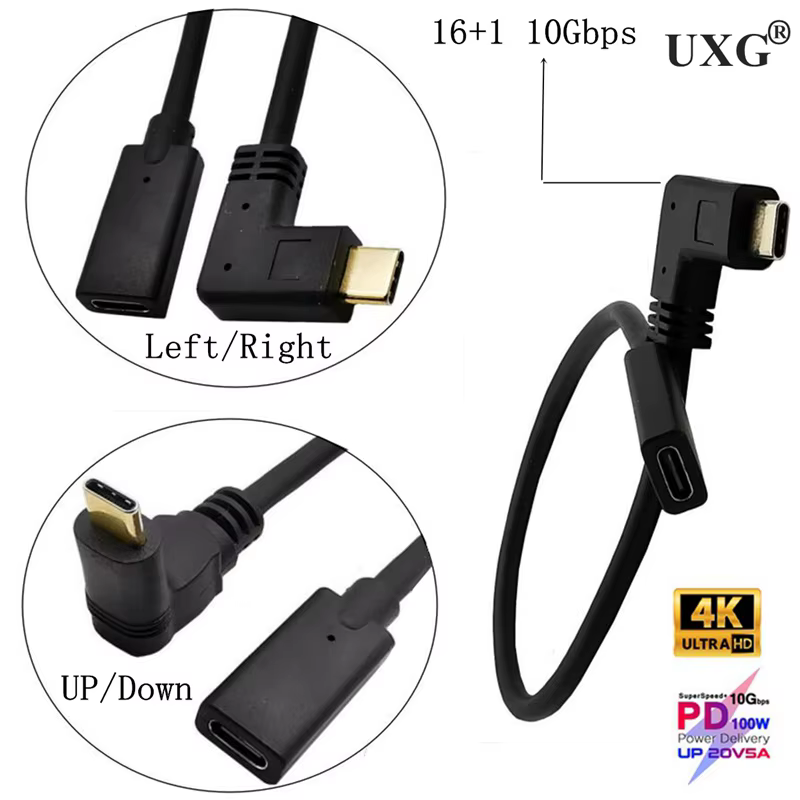 Extensor USB-C Macho-Hembra con Tornillo para Montaje Panel - imagen 3
