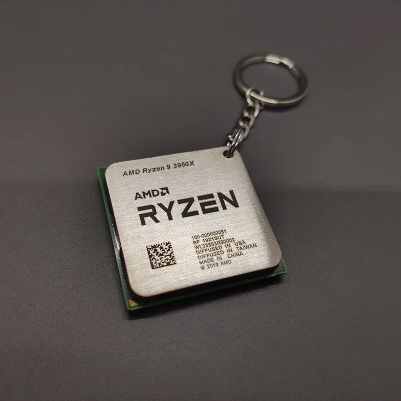 Llavero de CPU con grabado láser, patrón de Color sólido DIY, llaveros creativos personalizados para adorno Geek científico - imagen 2