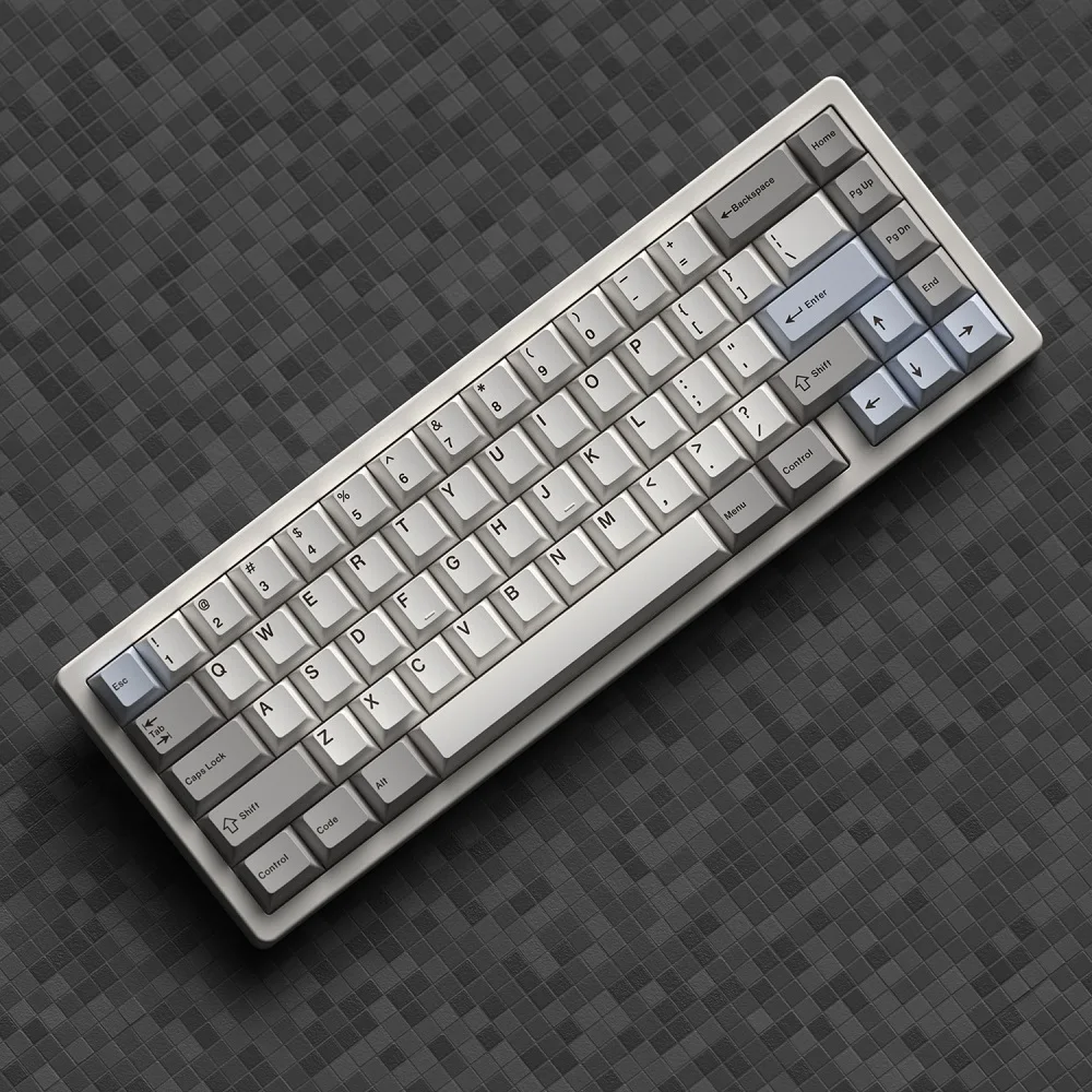 Teclas PBT para teclado mecánico, Color gris claro, blanco, perfil de cereza, sublimación, japonés, GK61, Anne pro 2 - imagen 4