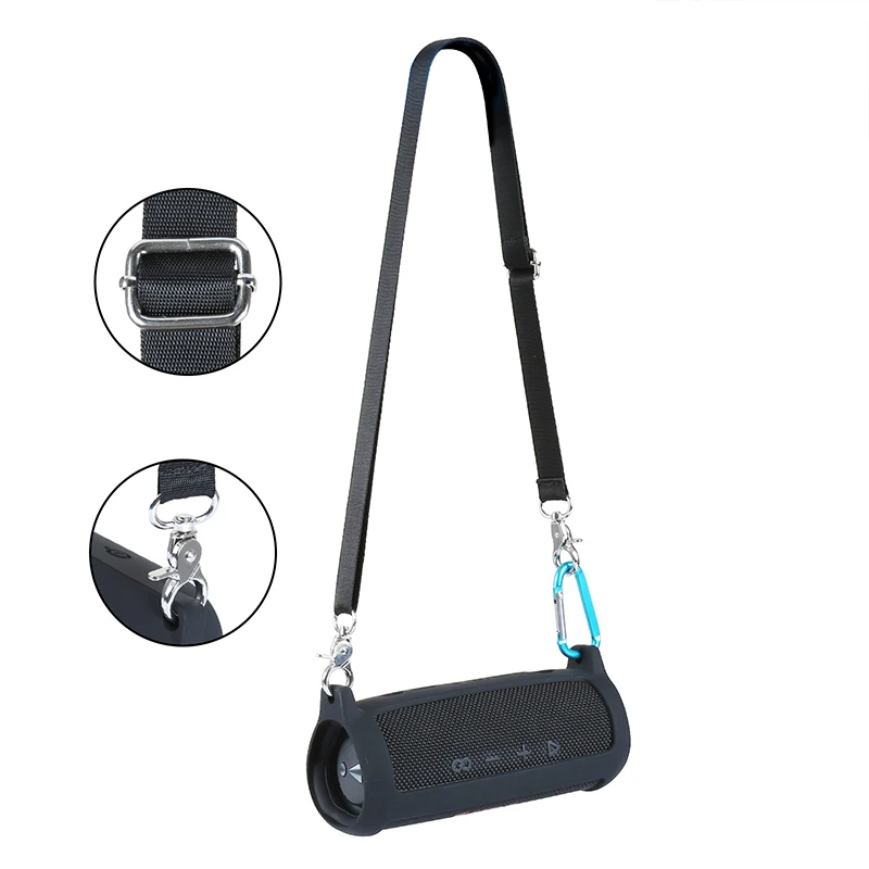 ZOPRORE-funda de silicona para JBL Flip 6 Flip6, funda de viaje para Altavoz Bluetooth portátil con correa para el hombro y mosquetón - imagen 5