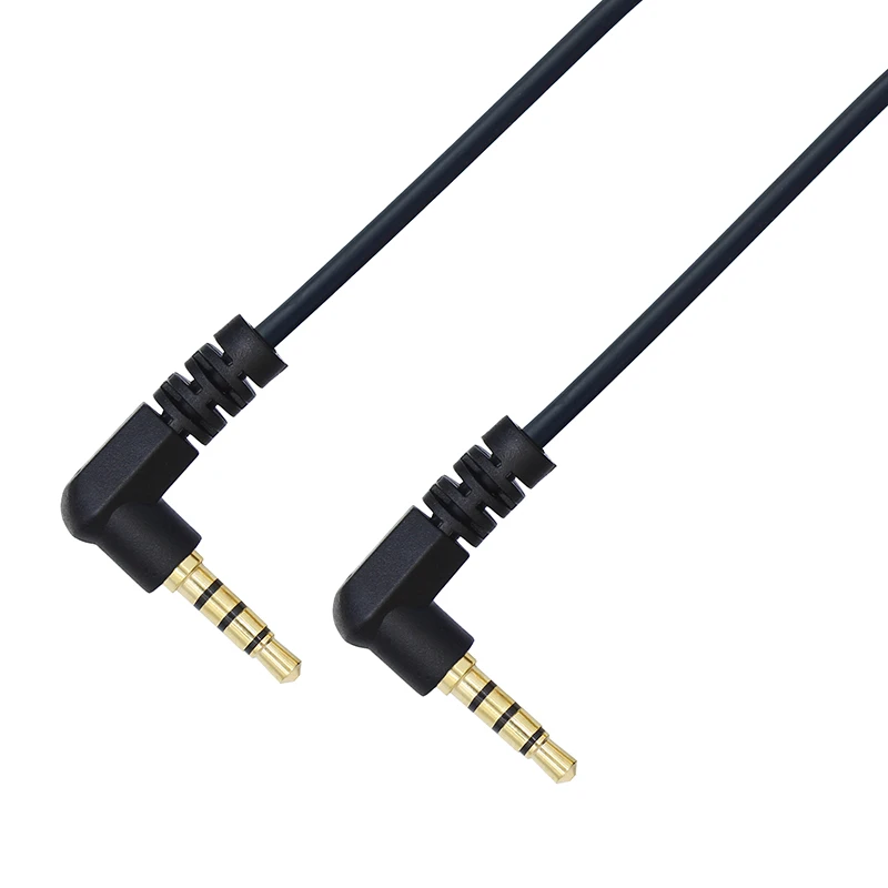 Cable auxiliar de 3m y 3,5mm, TRRS de doble ángulo de 4 polos, conector auxiliar macho a macho de 4 conductores, conector estéreo, soporte HiFi, Cable de función de micrófono - imagen 2