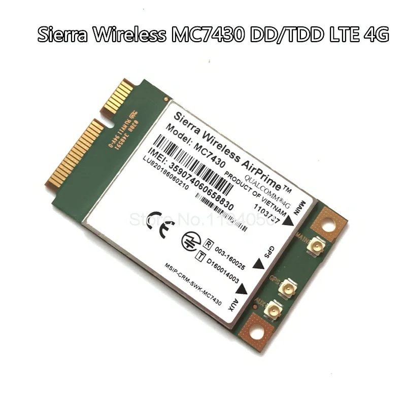 Para módulo MC7430 4G FDD-TDD LTE CAT6 HSPA + GNSS WWAN tarjeta PCIe mini 4G tarjeta 7430