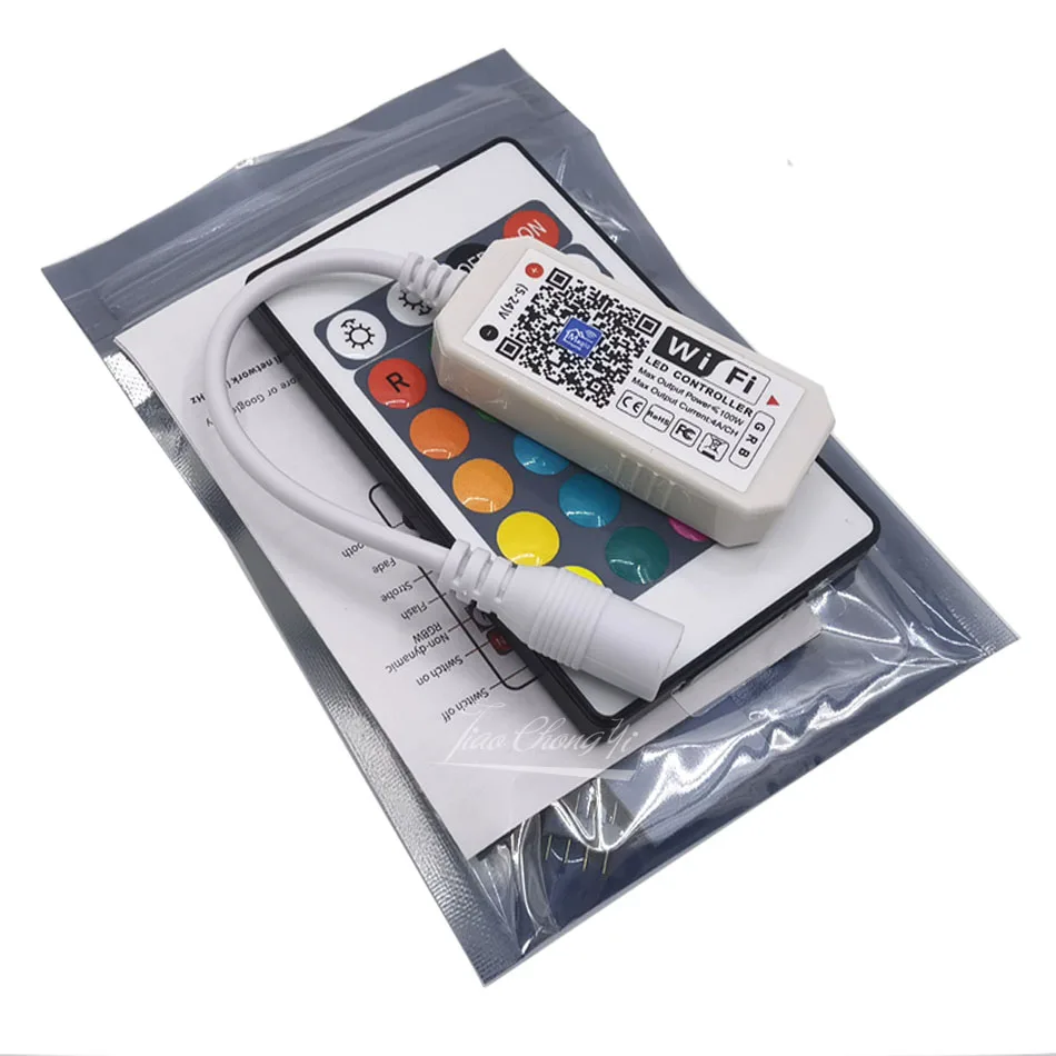 Controlador RF de tira LED RGB WiFi con Control de aplicación de teléfono inteligente de voz remota de 24 teclas para tira de luz LED RGB DC12V-24V 5050 RGBW - imagen 2