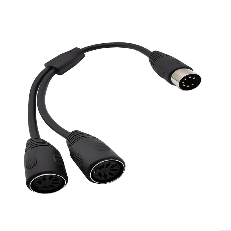 Adaptador Y divisor MIDI DIN de 7 pines, Cable macho de 7 pines a 2 hembra, 0,3 m, 1 enchufe macho a 2 enchufes hembra - imagen 4