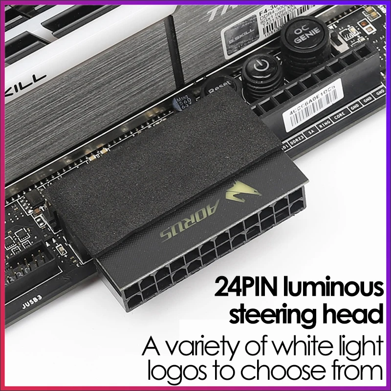 UTHAI placa base de ordenador, fuente alimentación ATX, 24P, giro 90 grados, conector, cabezal dirección, accesorios componentes cableado - imagen 4