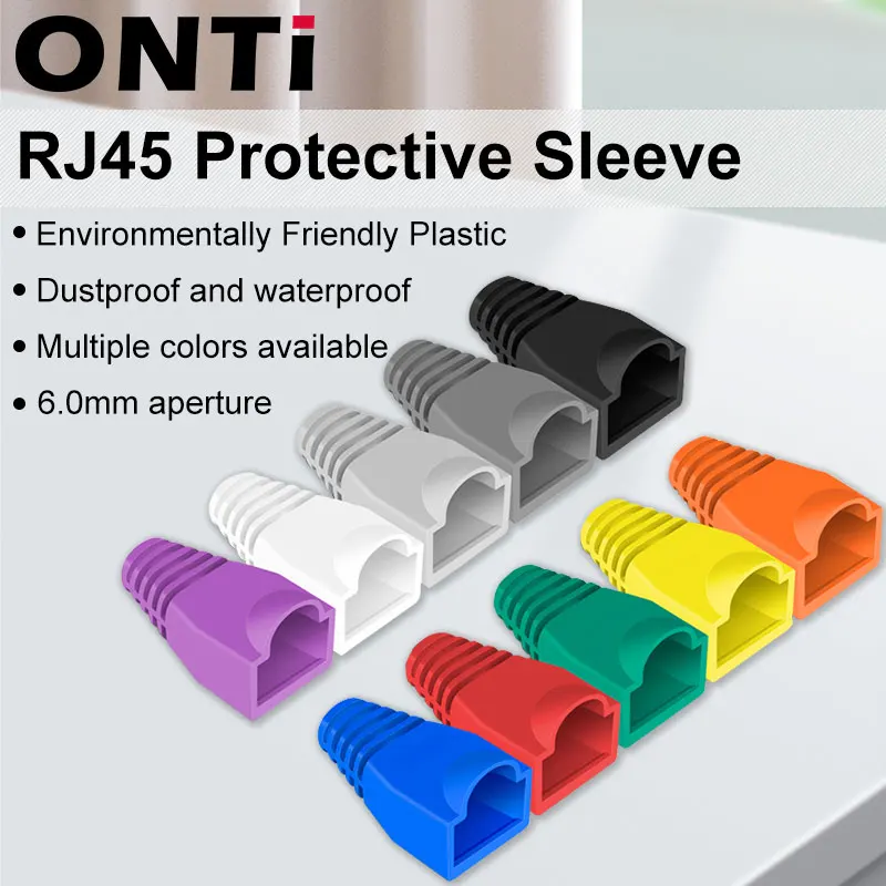 Conectores de cable de red ONTi-Ethernet, funda protectora, tapa multicolor, tapas RJ45, RJ-45, CAT6, CAT5e