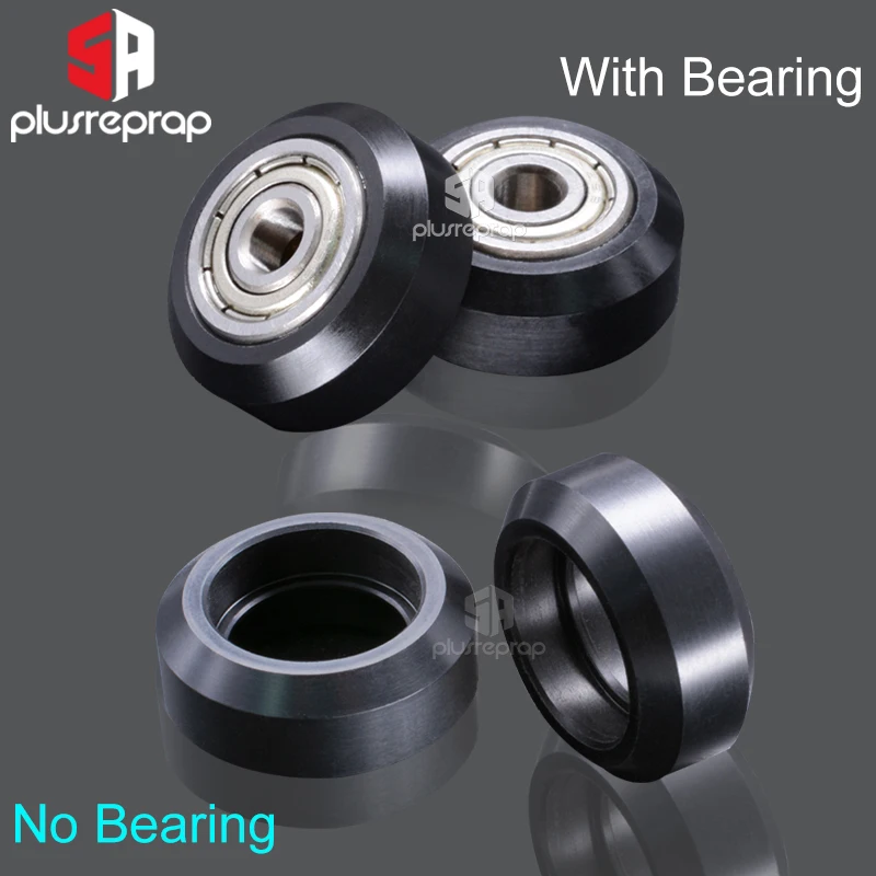 Rueda de plástico para impresora 3D, polea redonda pasiva de modelos grandes POM, engranaje para CNC Openbuilds con ranura en V - imagen 3