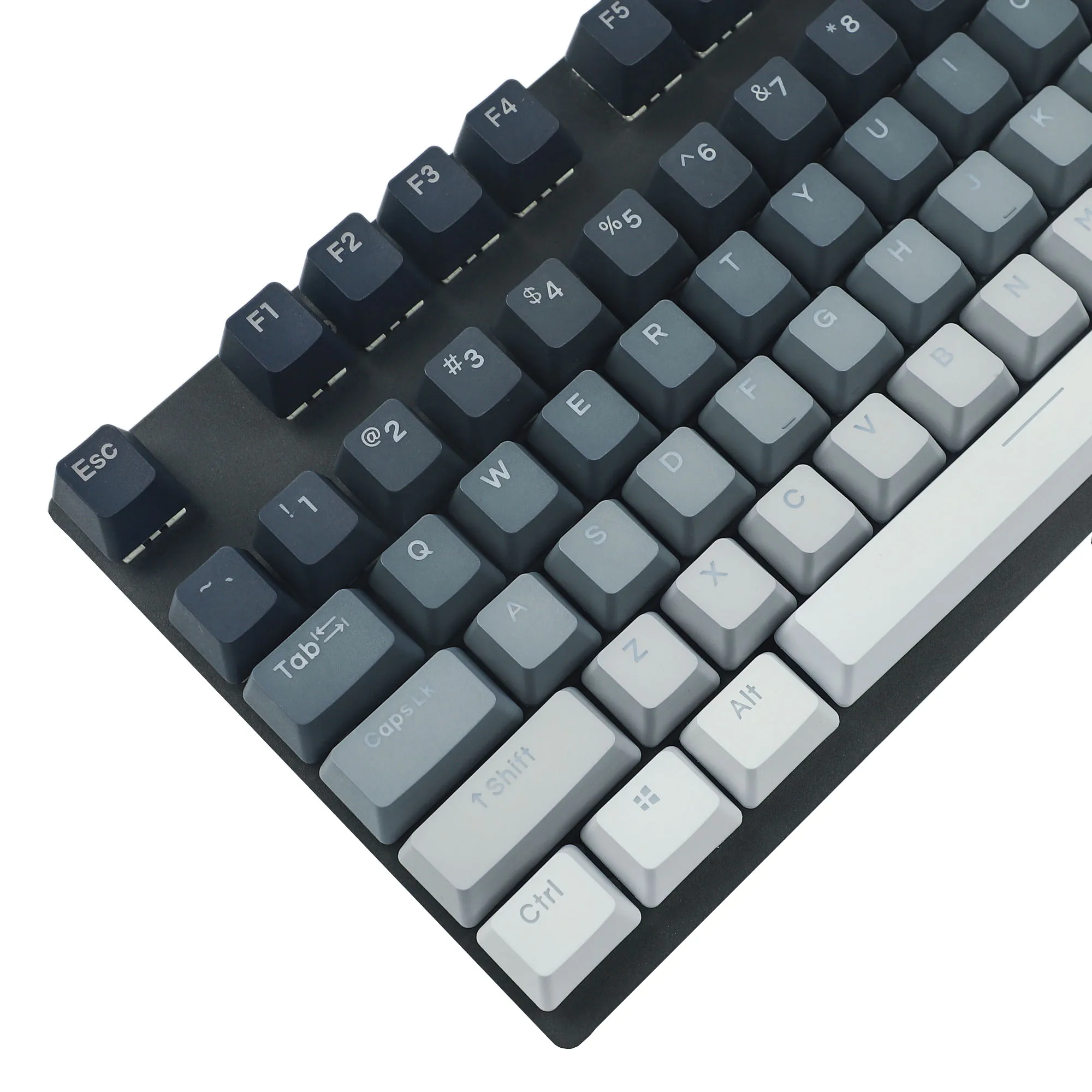 YMDK-teclas retroiluminadas de doble disparo para teclado mecánico MX, teclas con gradiente púrpura Polar, PBT, perfil OEM, 124, 87, 84, 68, 104