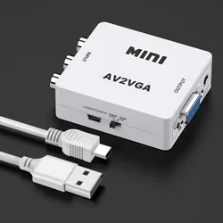 Adaptador AV a VGA 1080p con Audio Jack 3,5 mm – Monitor PC