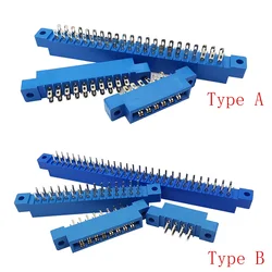 Conector PCB de borde de tarjeta, paso 3,96 mm, zócalo azul