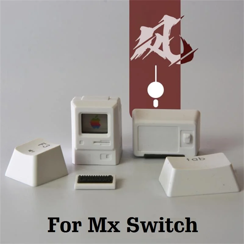 Macintosh-teclas personalizadas con transmisión de luz para Gamer, accesorio para teclado mecánico retroiluminado Esc Artisan, para GK61, GK64, SK87, GH60 - imagen 3