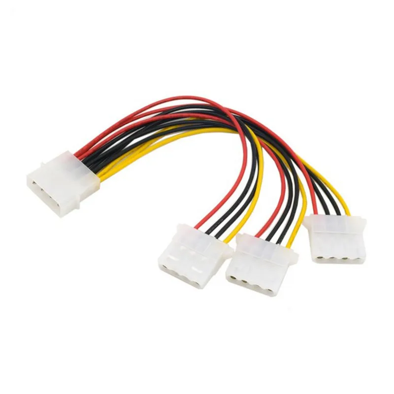 Cable de alimentación de chasis Molex macho de 4 pines a 3 puertos hembra Cable de alimentación IDE Cable de extensión Y divisor 20cm - imagen 2